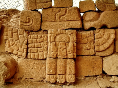 Carved Wall on Western Flank of Acropolis at Quirigua