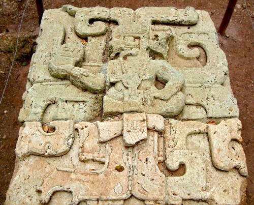 Ball Court Stone In Front of Templo 11 at Copan