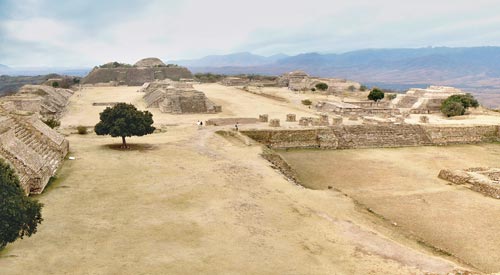 Monte Alban - Looking South along the main plaza