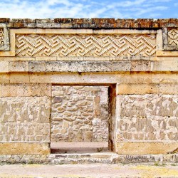 Geometric Designs around a doorway in Building 1, Mitla, which are known as 