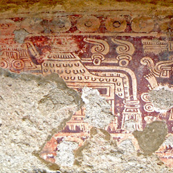Remains of a Painting which is found above a doorway in Building 1