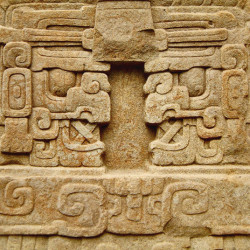 The boots of Cauac Sky on Stela E at Quirigua
