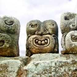 Faces in East Court at Copan