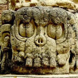 Skull from Doorway of Templo 22 at Copan