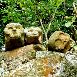 Carved Skulls Near Structure 7 at Copan